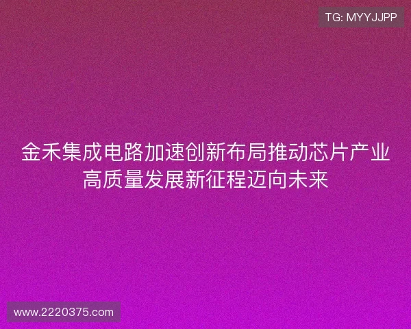 金禾集成电路加速创新布局推动芯片产业高质量发展新征程迈向未来